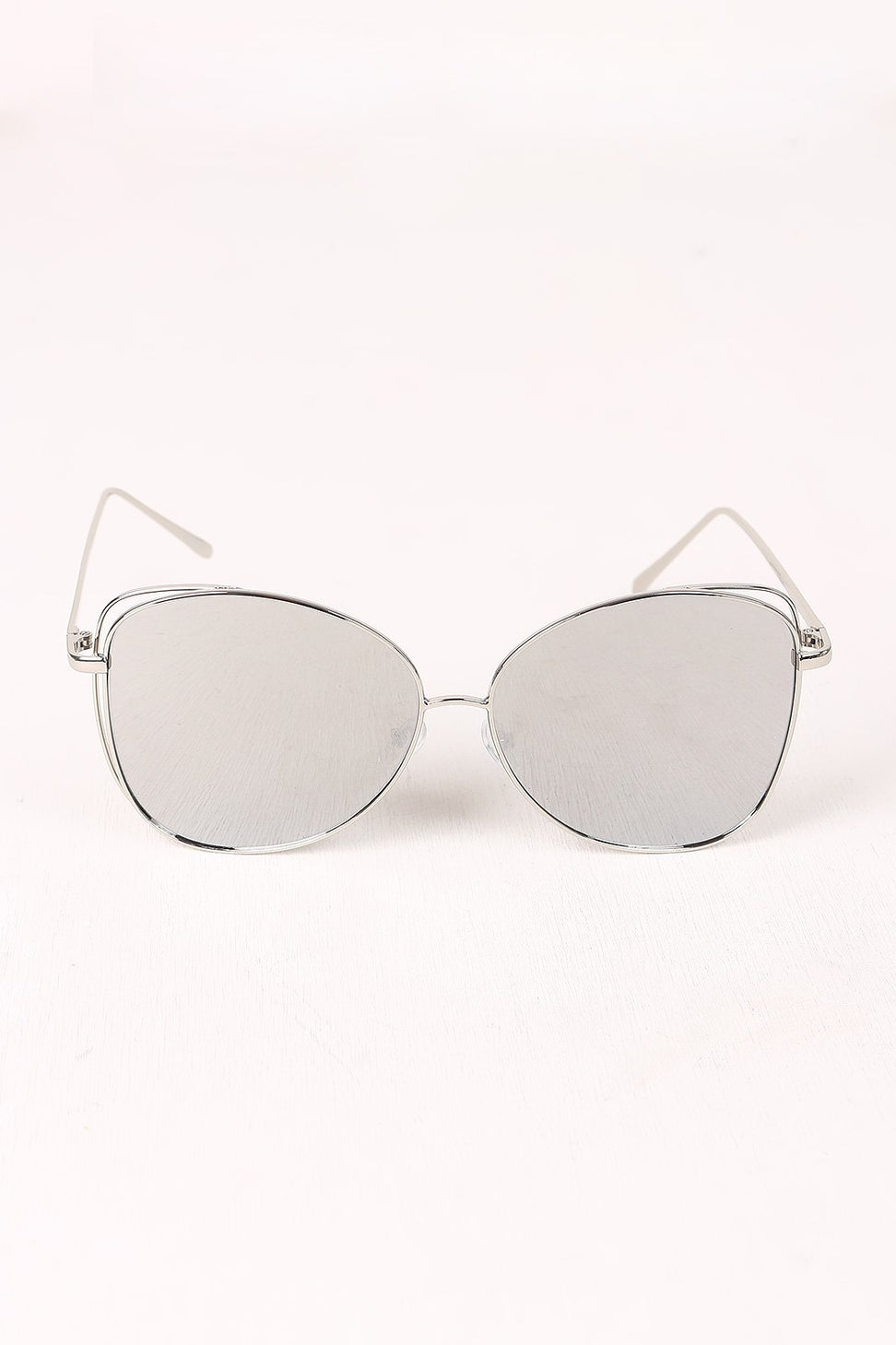 Wire Framed Mirrored Lens Aviator Sunglasses