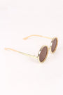 Spike Accent Circular Lens Metal Framed Sunglasses