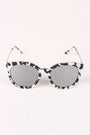 Printed Plastic Frame Mirrored Wayfarer Sunglasses