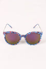 Printed Plastic Frame Mirrored Wayfarer Sunglasses