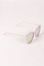 Printed Plastic Frame Mirrored Wayfarer Sunglasses