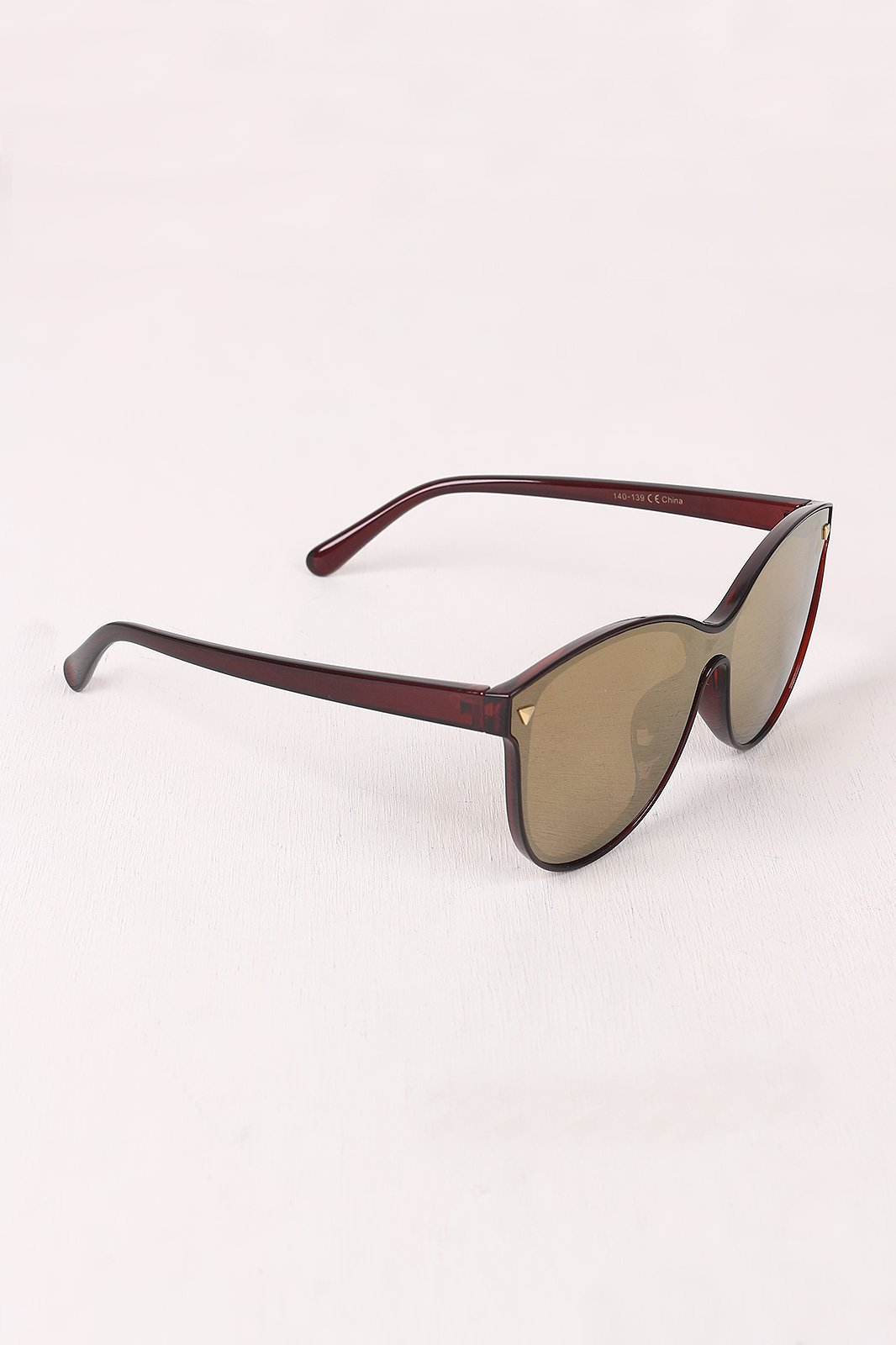Stud Accent Mirrored Plastic Frame Wayfarer Sunglasses
