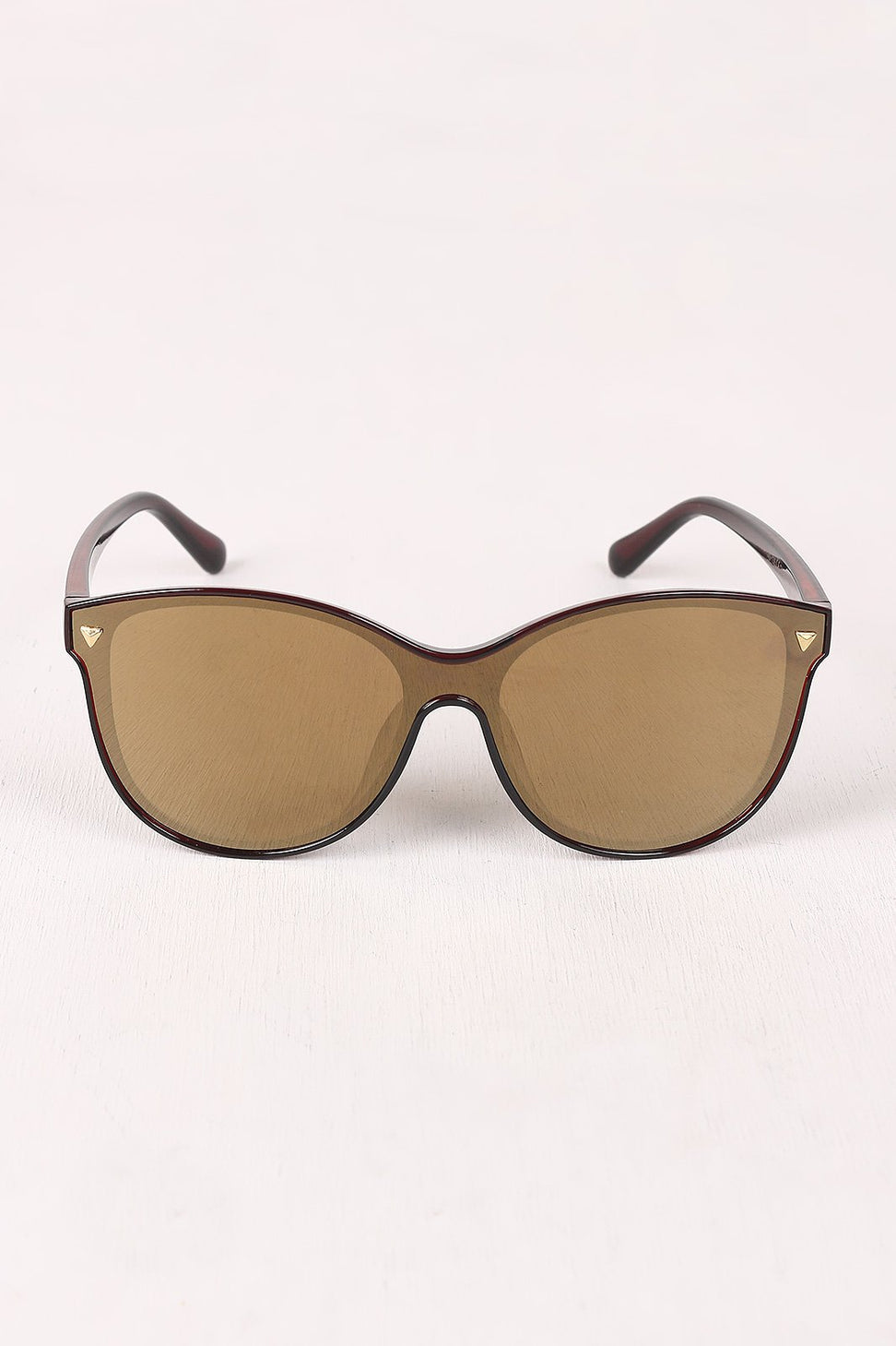 Stud Accent Mirrored Plastic Frame Wayfarer Sunglasses