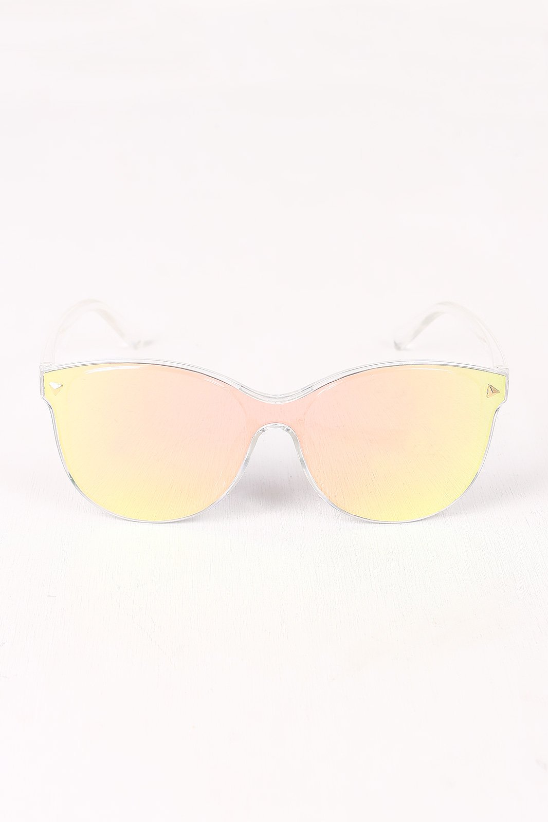 Stud Accent Mirrored Plastic Frame Wayfarer Sunglasses