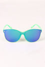 Stud Accent Mirrored Plastic Frame Wayfarer Sunglasses