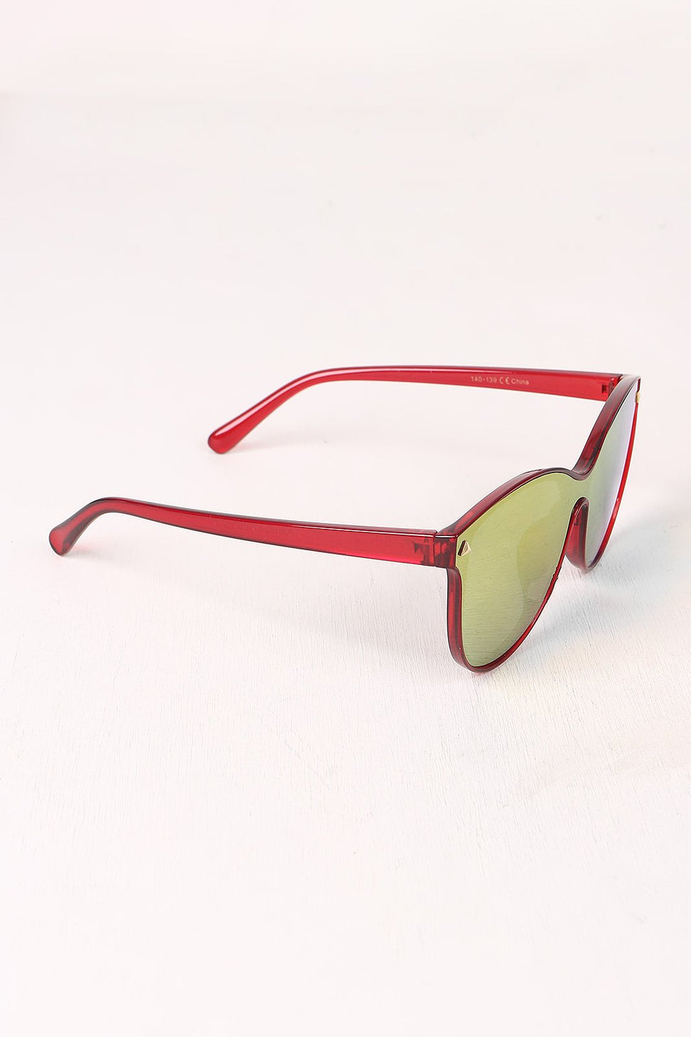 Stud Accent Mirrored Plastic Frame Wayfarer Sunglasses