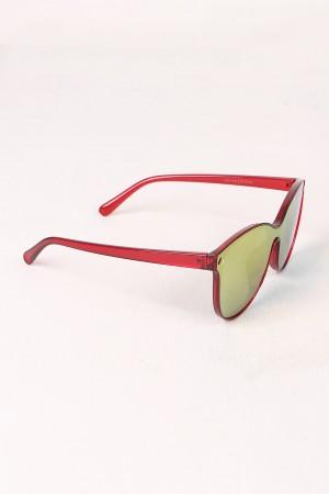 Stud Accent Mirrored Plastic Frame Wayfarer Sunglasses