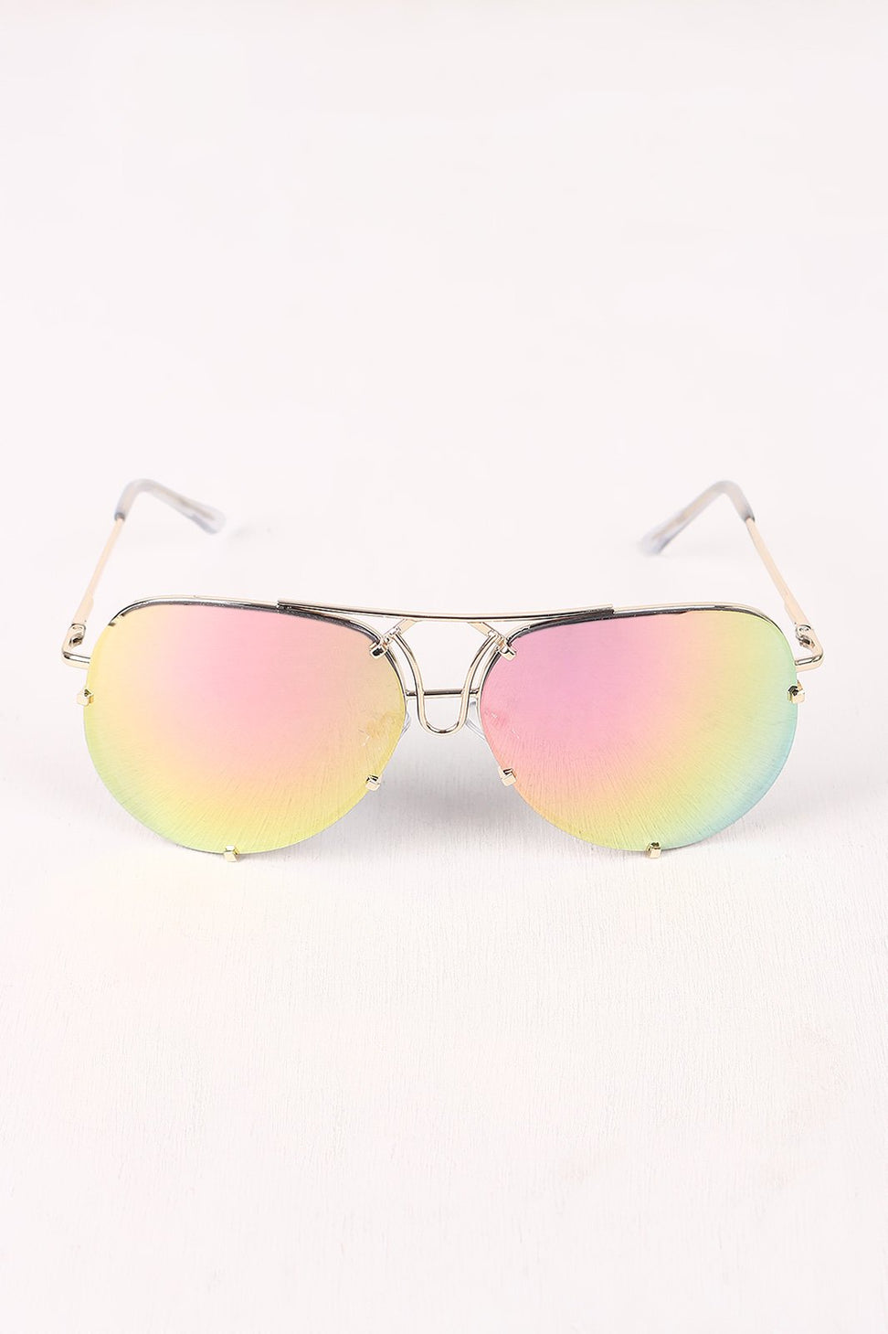 Mirrored Gradient Aviator Sunglasses