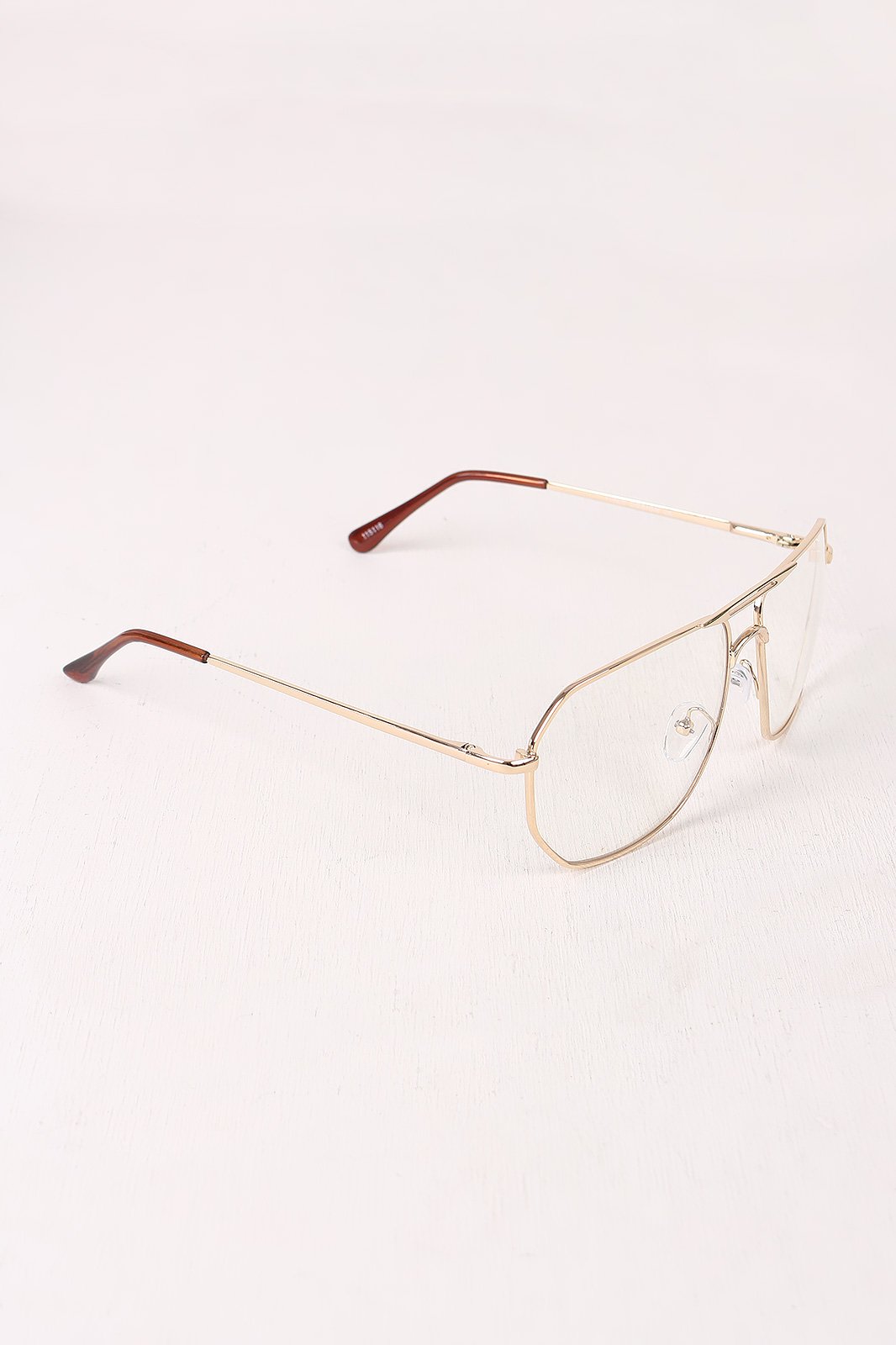 Clear Lens Geometric Aviator Glasses