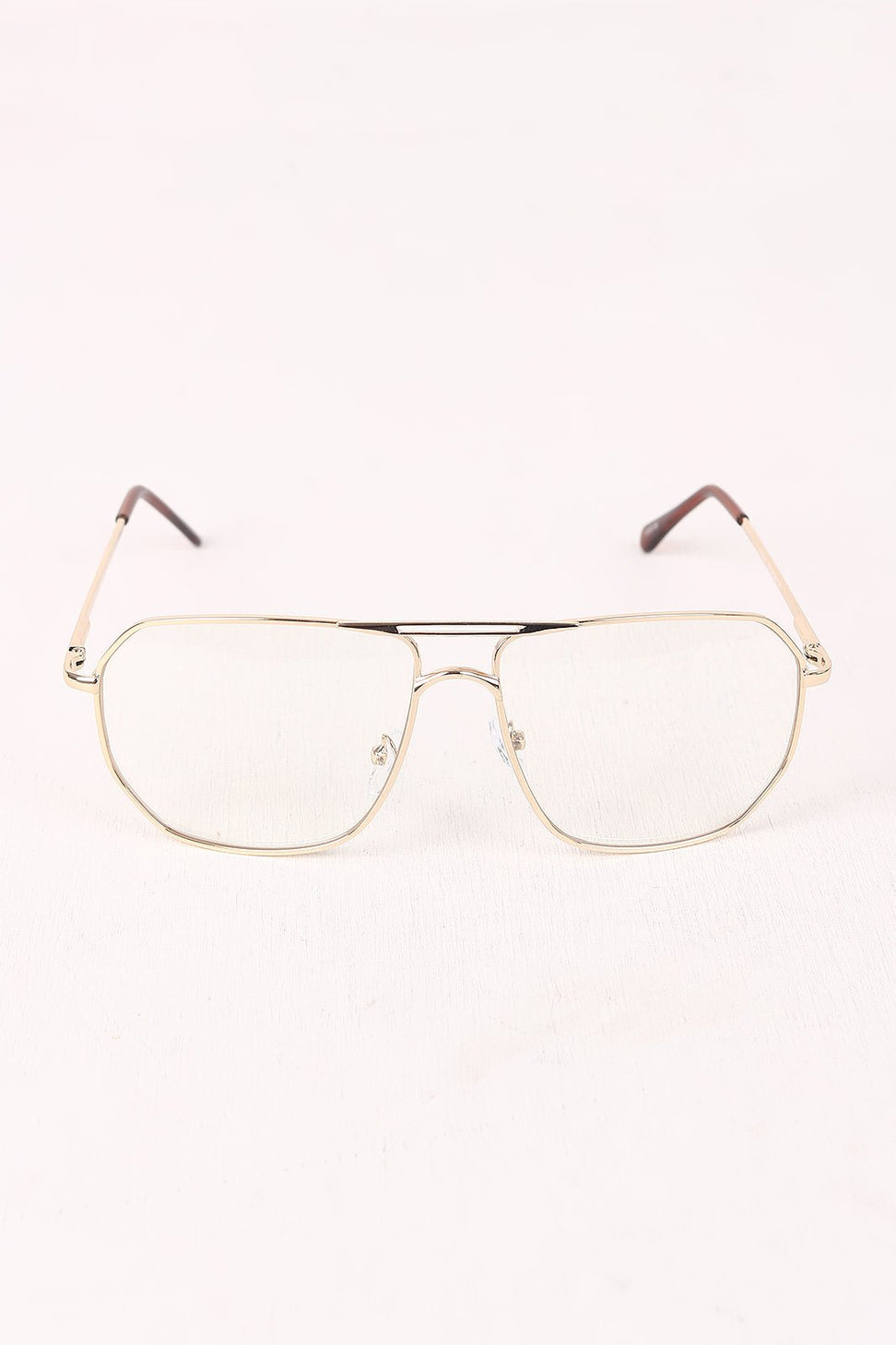 Clear Lens Geometric Aviator Glasses