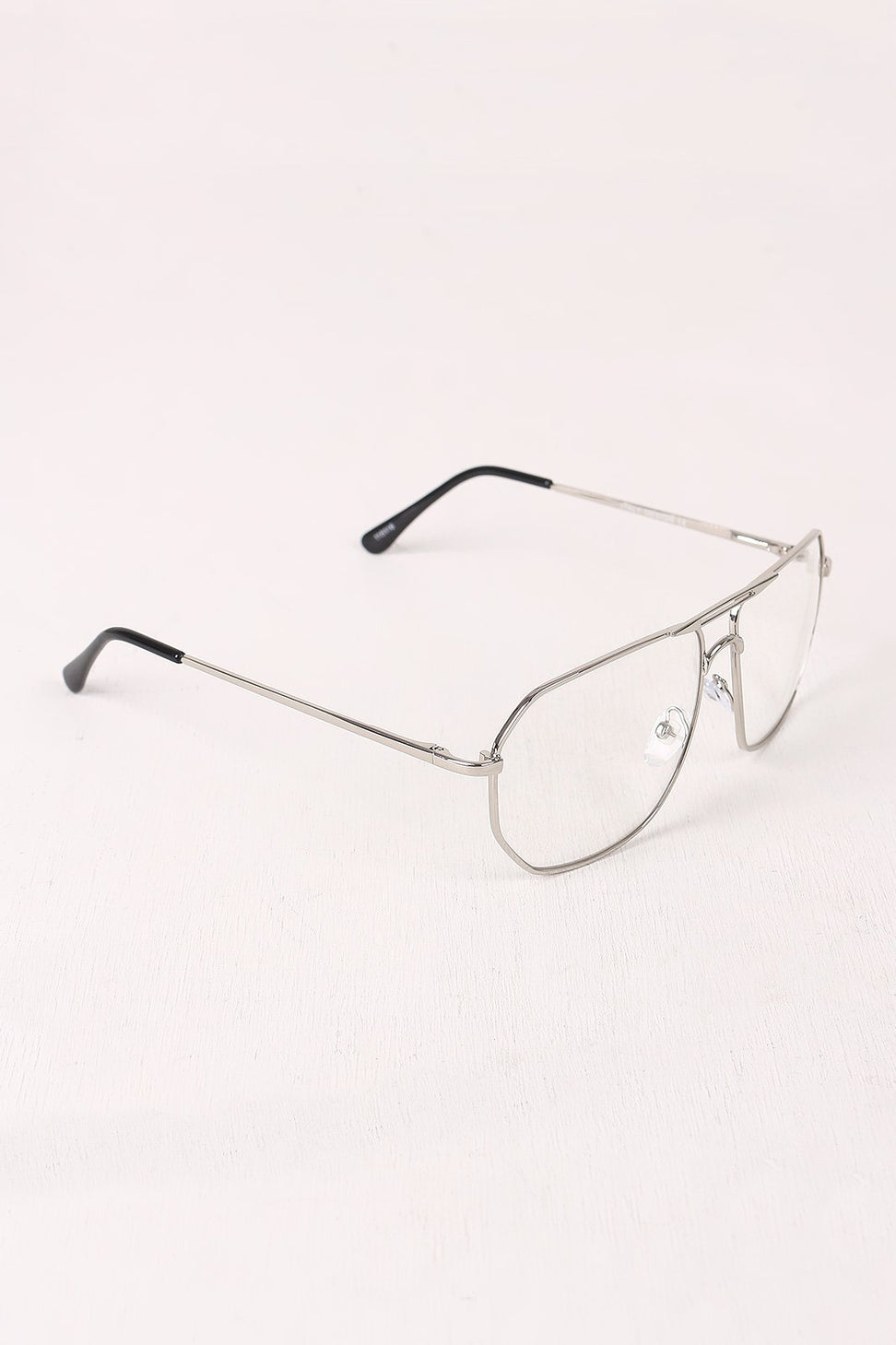 Clear Lens Geometric Aviator Glasses