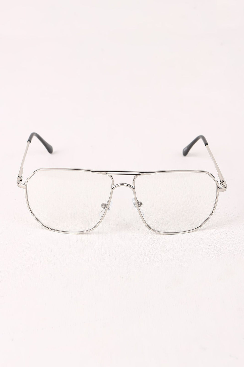 Clear Lens Geometric Aviator Glasses