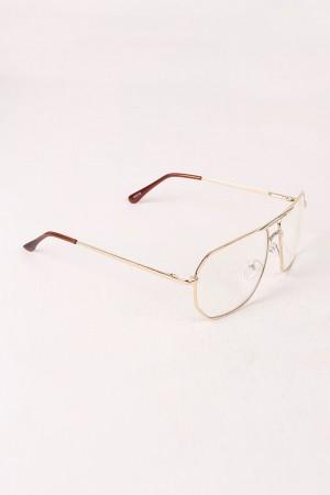 Clear Lens Geometric Aviator Glasses