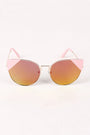 Wire Frame Mirrored Cat Eye Sunglasses
