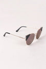 Wire Frame Mirrored Cat Eye Sunglasses