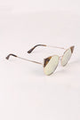 Wire Frame Mirrored Cat Eye Sunglasses