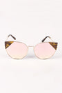 Wire Frame Mirrored Cat Eye Sunglasses