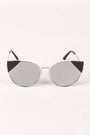 Wire Frame Mirrored Cat Eye Sunglasses