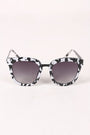 Marble Accent Plastic Frame Cat Eye Sunglasses