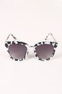 Marble Accent Plastic Frame Cat Eye Sunglasses