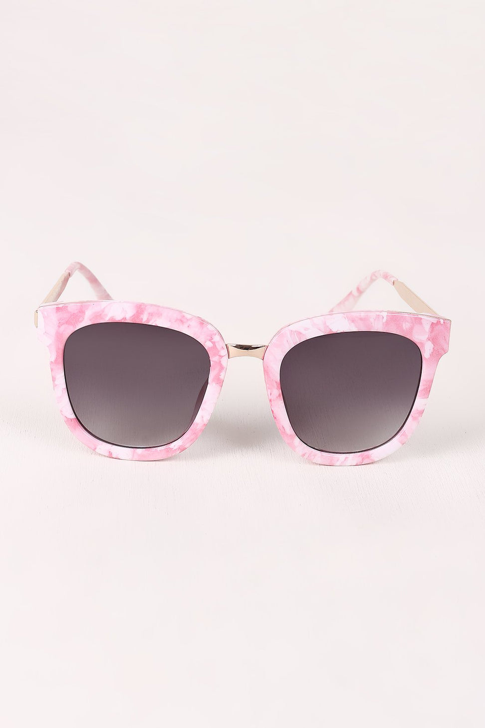 Marble Accent Plastic Frame Cat Eye Sunglasses