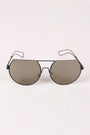 Semi-Rimless Double Bridge Laser Cut Round Sunglasses