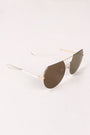Semi-Rimless Double Bridge Laser Cut Round Sunglasses