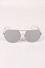 Semi-Rimless Double Bridge Laser Cut Round Sunglasses