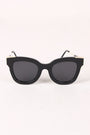 Printed Plastic Frame Metallic Accent Cat Eye Sunglasses