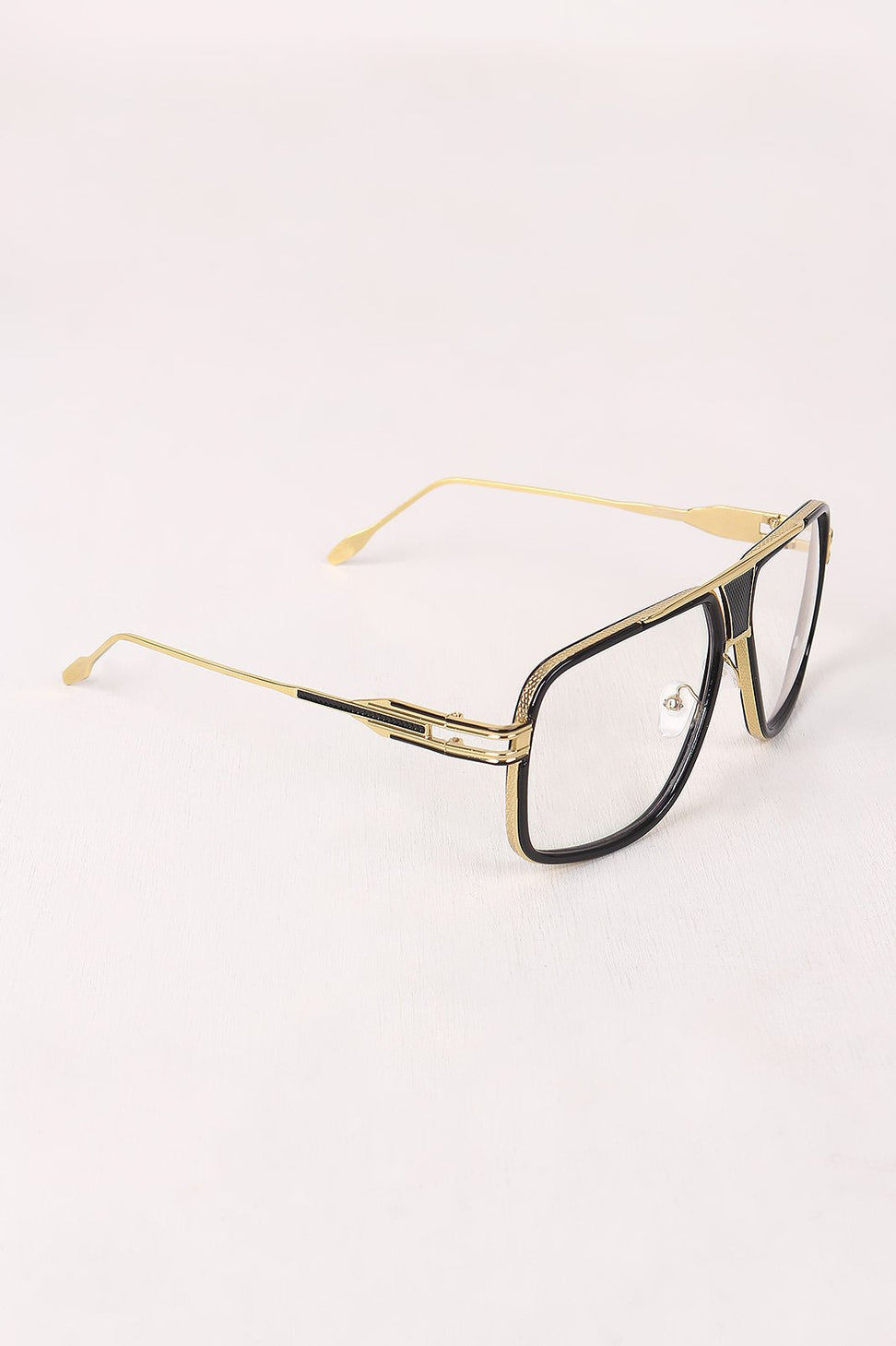 Two Tone Angular Clear Lens Glasses