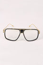 Two Tone Angular Clear Lens Glasses