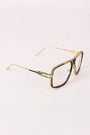 Two Tone Angular Clear Lens Glasses