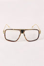 Two Tone Angular Clear Lens Glasses