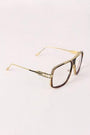 Two Tone Angular Clear Lens Glasses