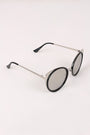 Mirrored Oval Metallic Cat Eye Sunglasses