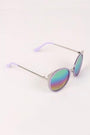 Mirrored Oval Metallic Cat Eye Sunglasses