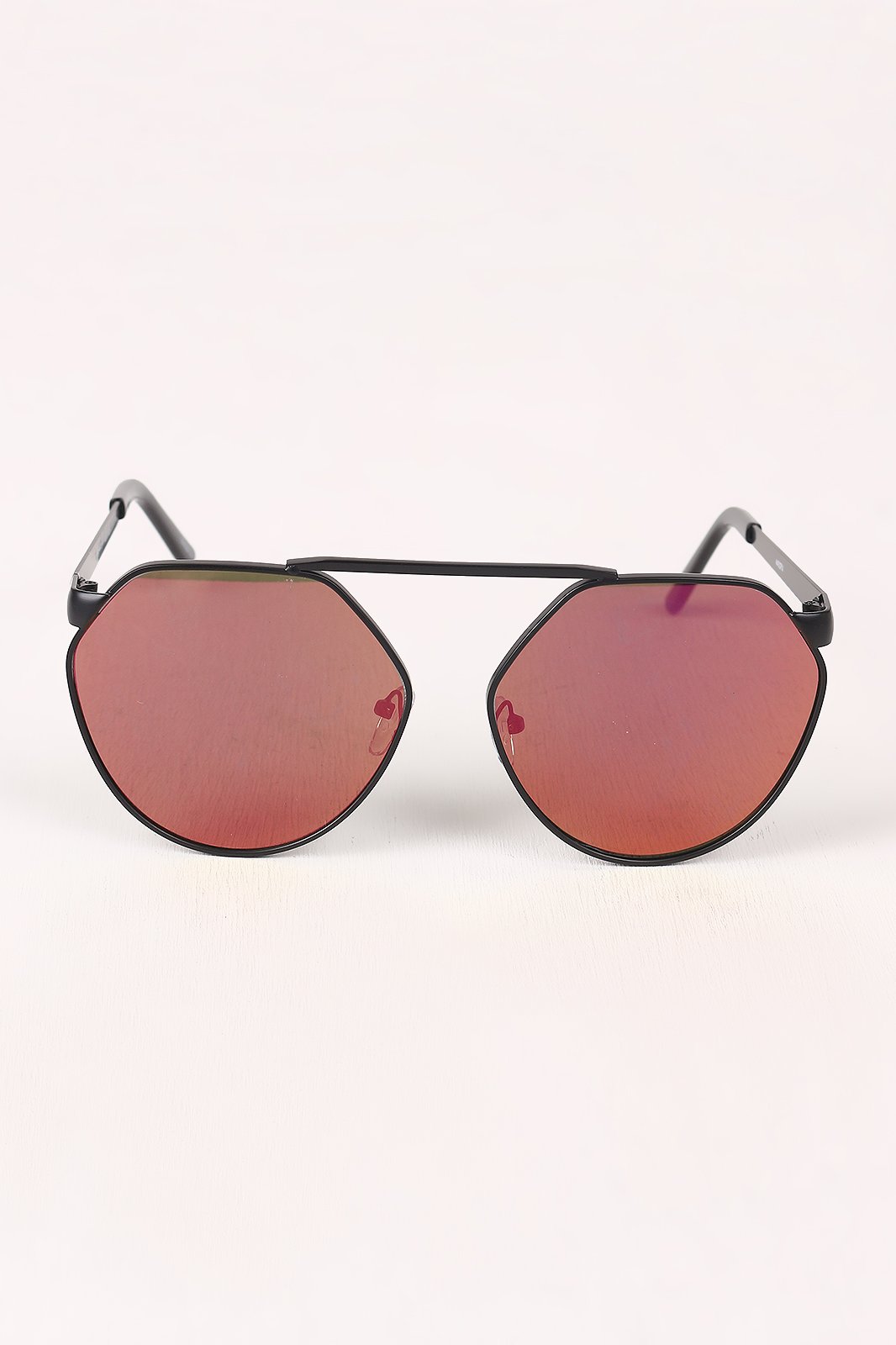 Geometric-Shape Mirrored Lens Sunglasses - NoveltyOne
