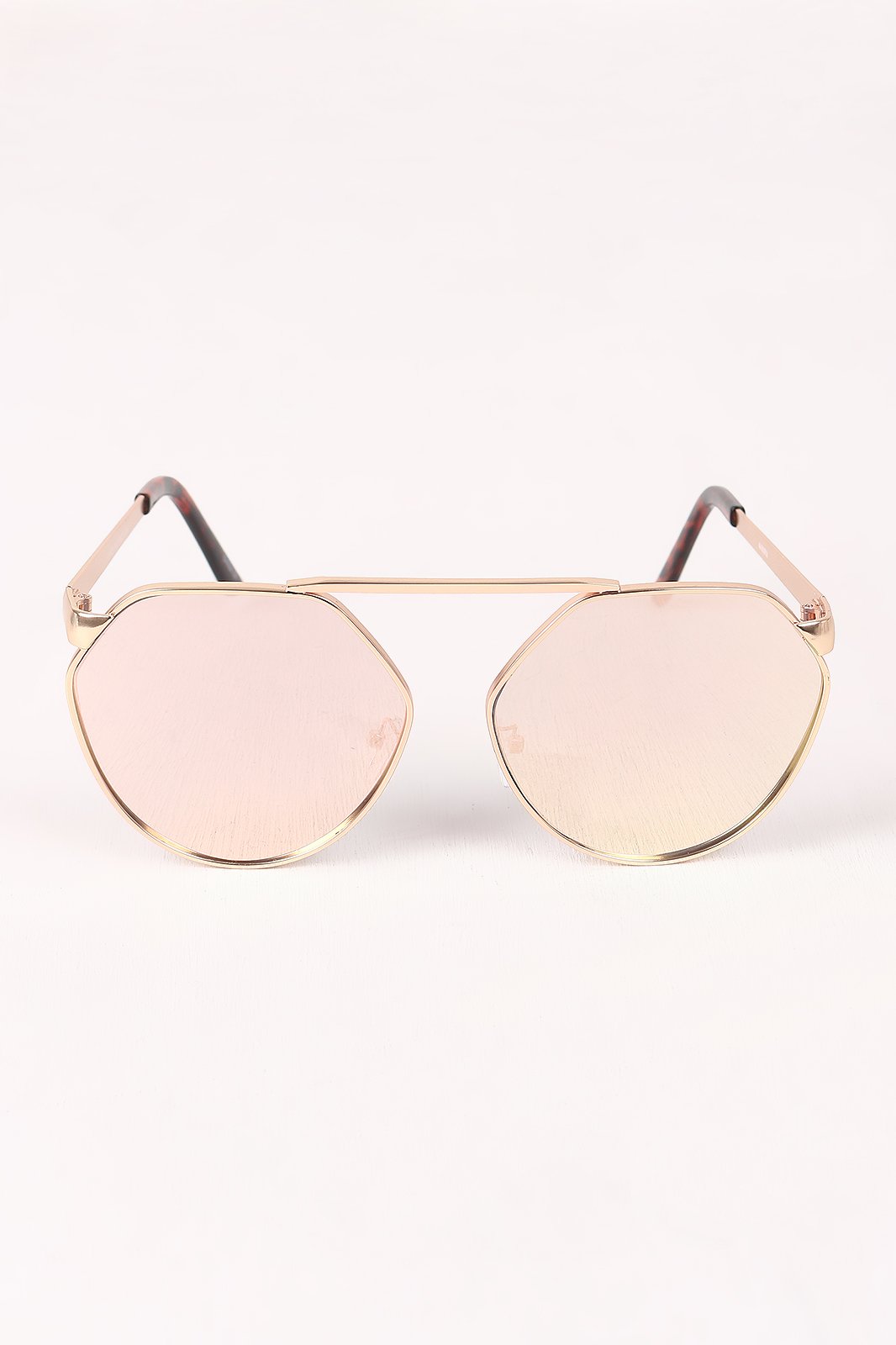 Geometric-Shape Mirrored Lens Sunglasses - NoveltyOne