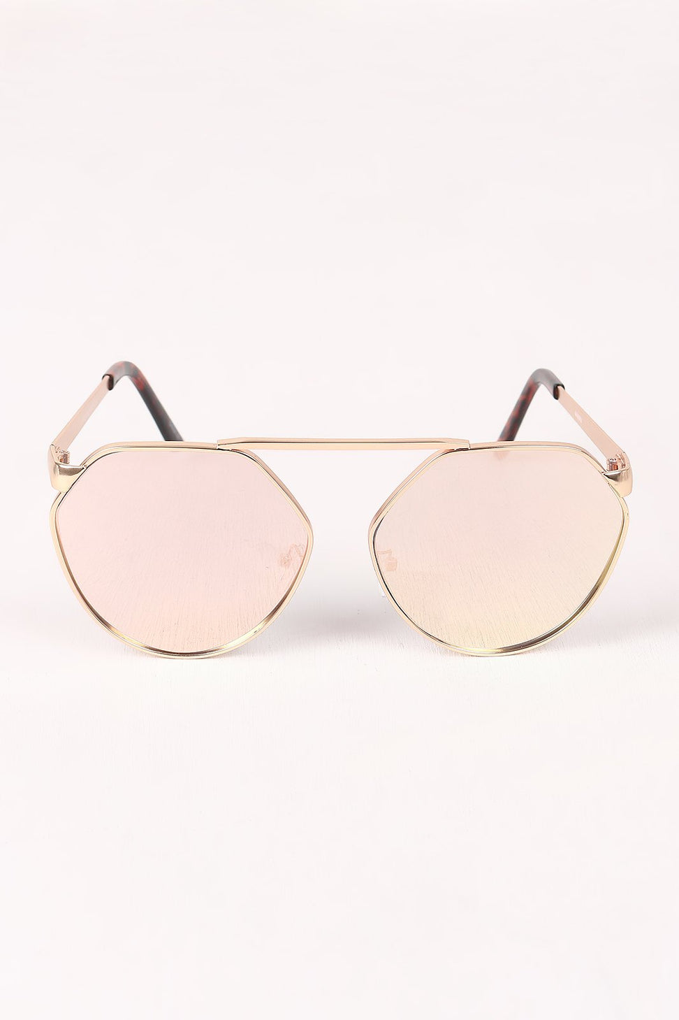 Geometric-Shape Mirrored Lens Sunglasses - NoveltyOne