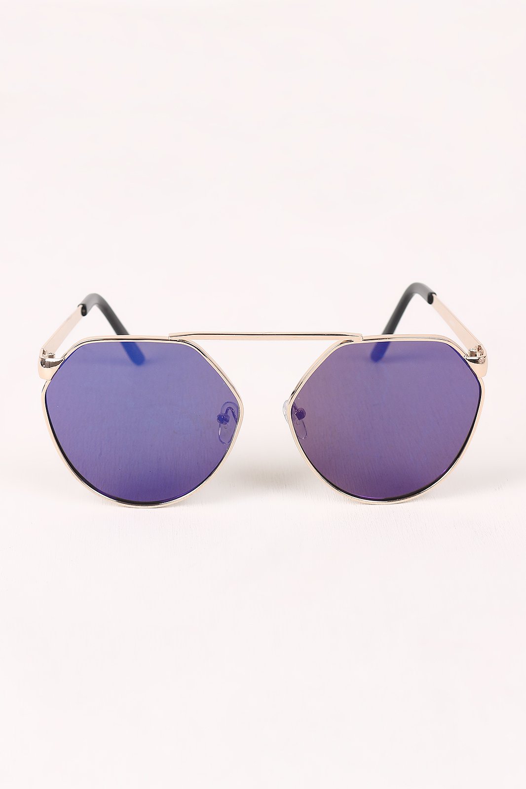 Geometric-Shape Mirrored Lens Sunglasses - NoveltyOne