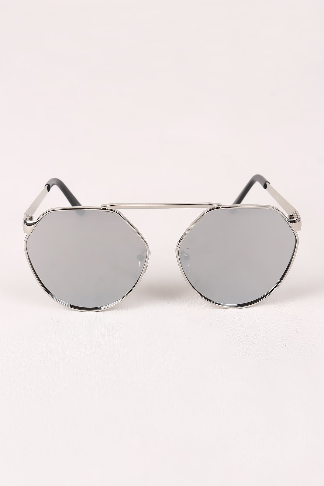 Geometric-Shape Mirrored Lens Sunglasses - NoveltyOne