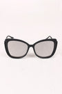 Wavy Arms Metallic Accent Mirrored Butterfly Sunglasses