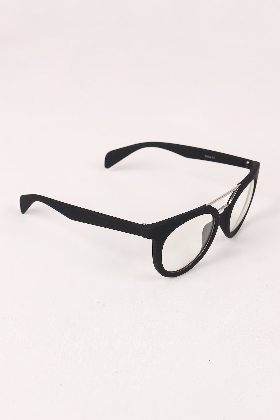 Printed Frame Round Clear Lens Glasses