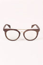 Printed Frame Round Clear Lens Glasses