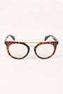 Printed Frame Round Clear Lens Glasses