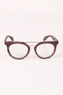 Printed Frame Round Clear Lens Glasses