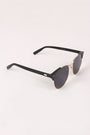 Round Mirrored Lens Cat Eye Clubmaster Sunglasses