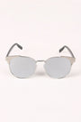Round Mirrored Lens Cat Eye Clubmaster Sunglasses