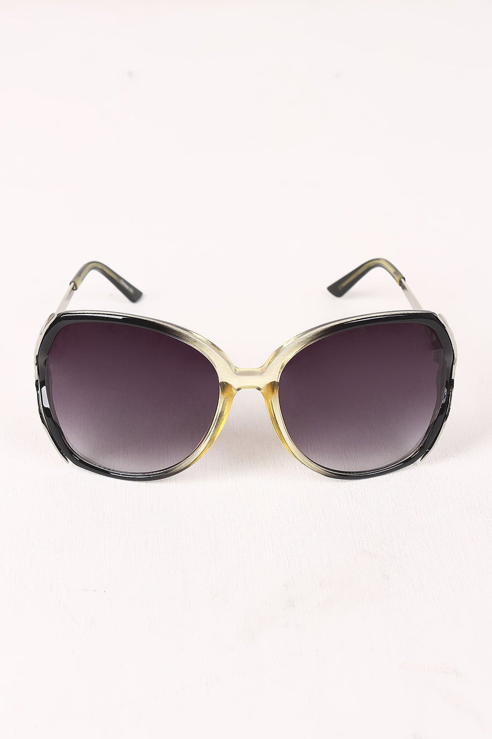 Plastic Frame Gradient Tint Oval Sunglasses