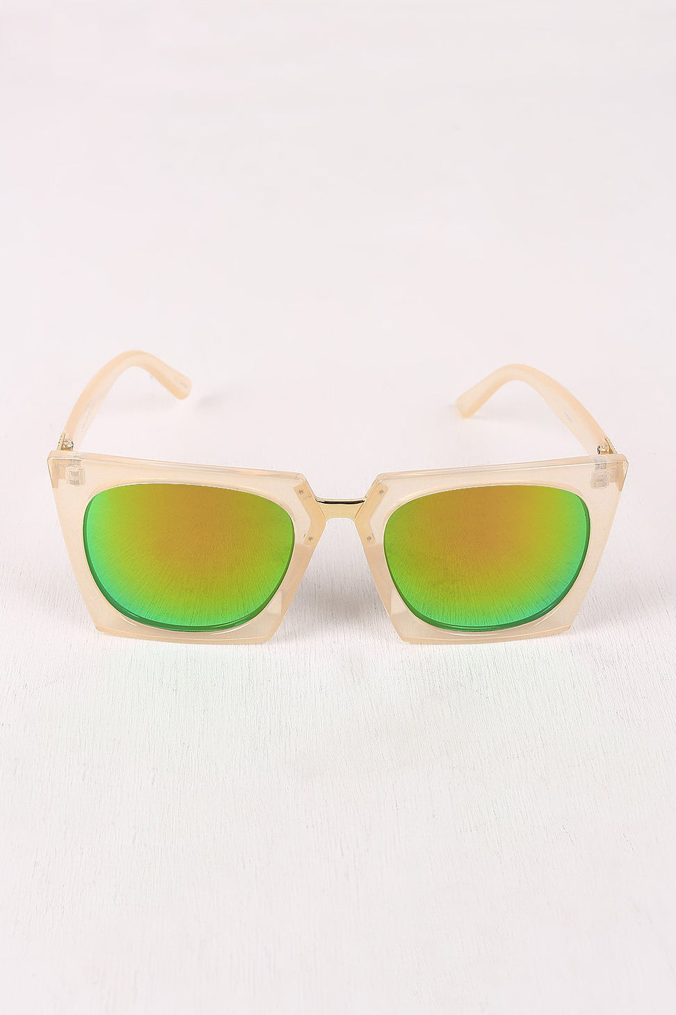 Geometric-Shape Plastic Frame Mirrored Sunglasses - NoveltyOne